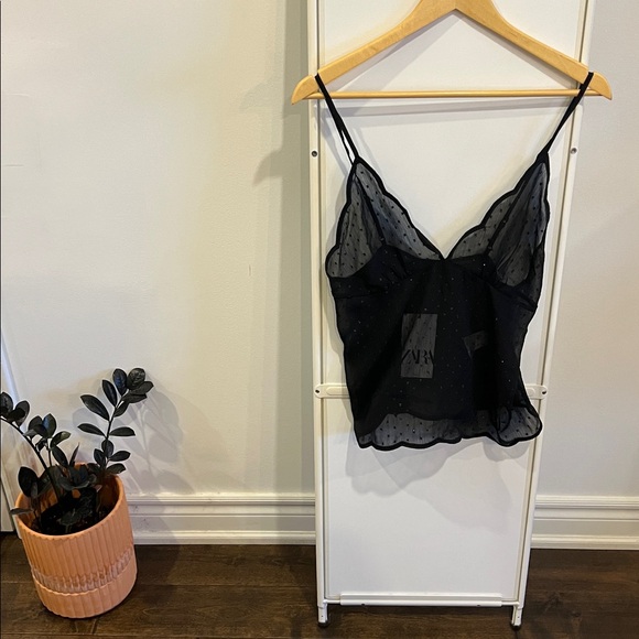Zara Other - Zara Black Dot Sheer Camisole